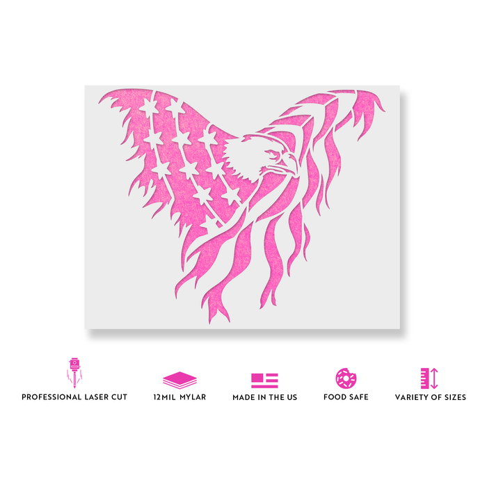 Eagle American Flag Stencil