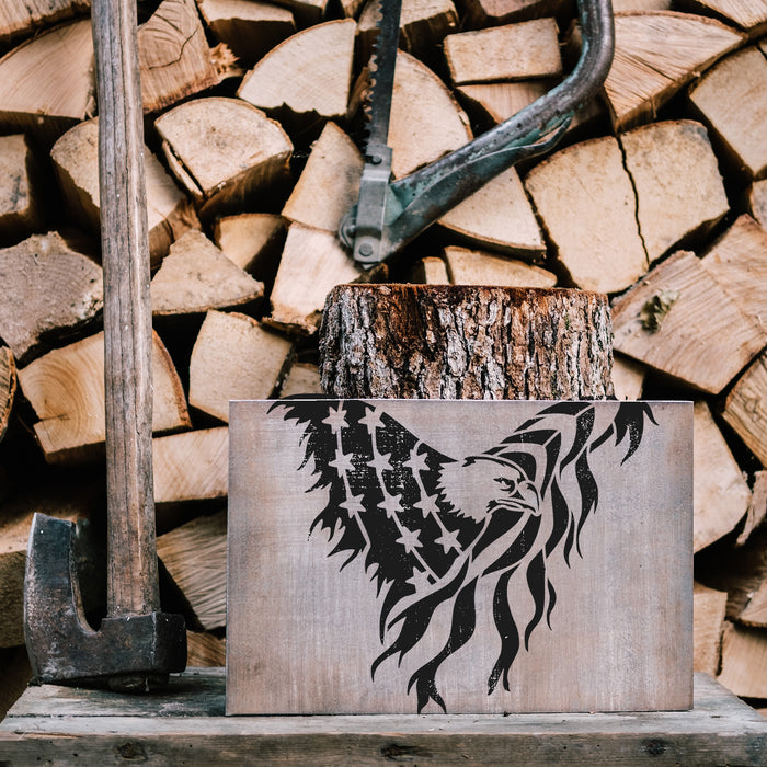 Eagle American Flag Stencil