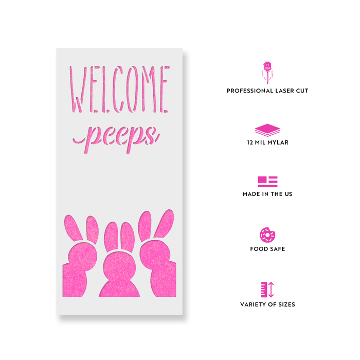 Easter Welcome Peeps Stencil