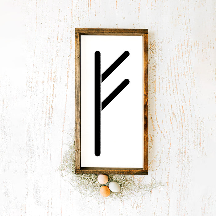 Fehu Rune Pattern Elder Futhark Fehu Rune Stencil