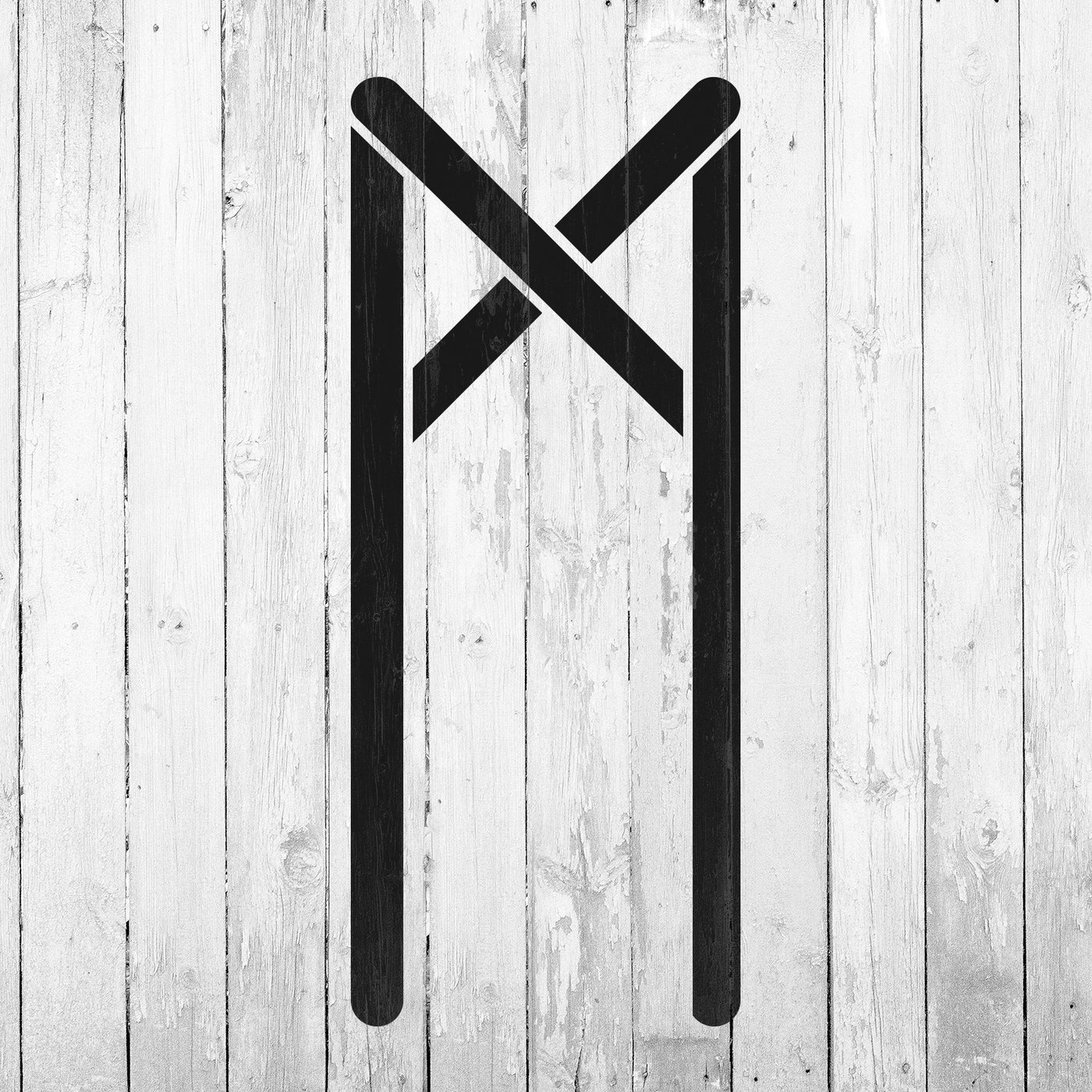 Elder Futhark Mannaz Rune Stencil