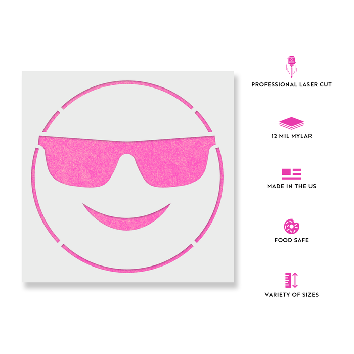 Emoji Sunglasses Smile Stencils Stencil Revolution