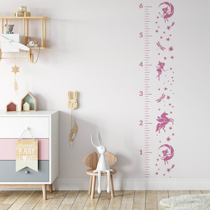 Fairy Unicorn Growth Chart Stencil