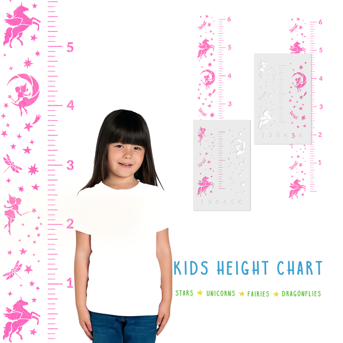 Fairy Unicorn Growth Chart Stencil