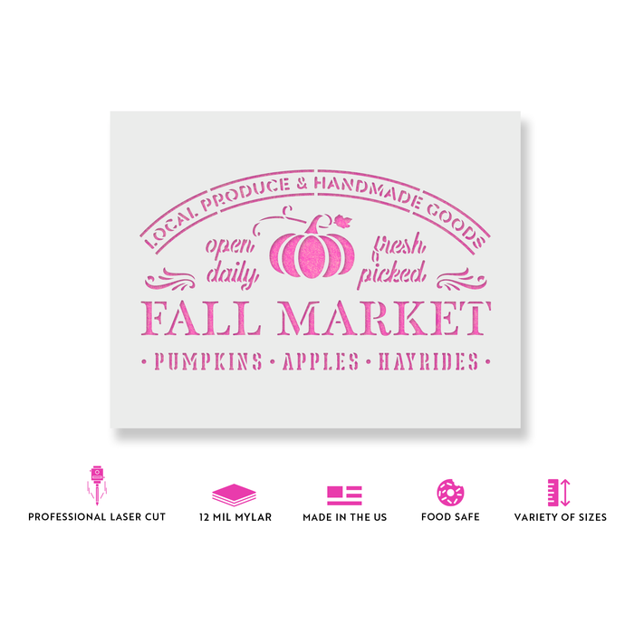 Fall Market Copper Sign Fall Market Sign Stencils - Stencil Revolution