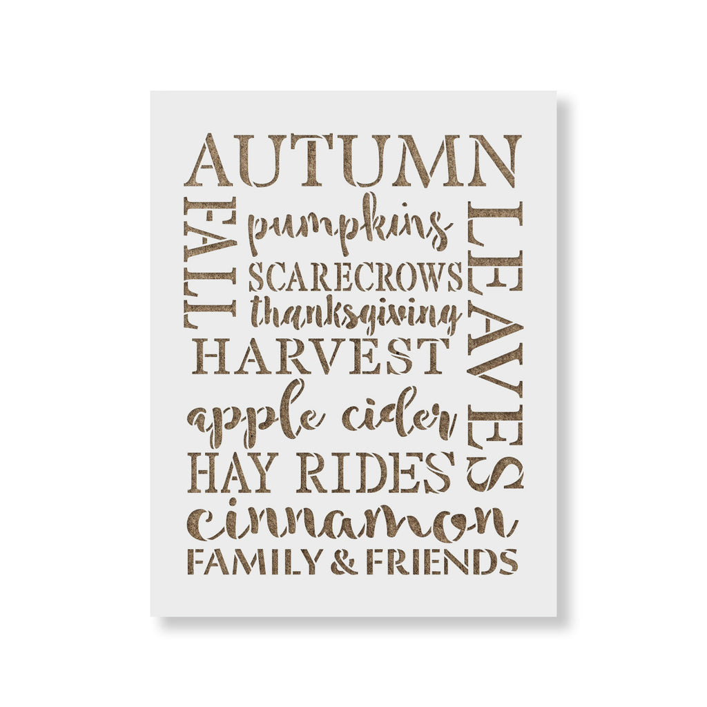 Fall Words Stencils - Stencil Revolution