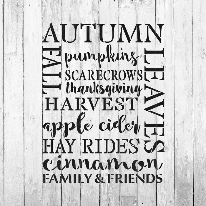 Fall Words Stencils - Stencil Revolution