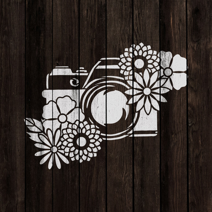 Floral Camera Stencils - Stencil Revolution