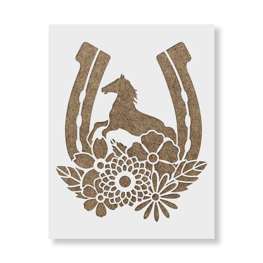 Floral Horseshoe Stencil