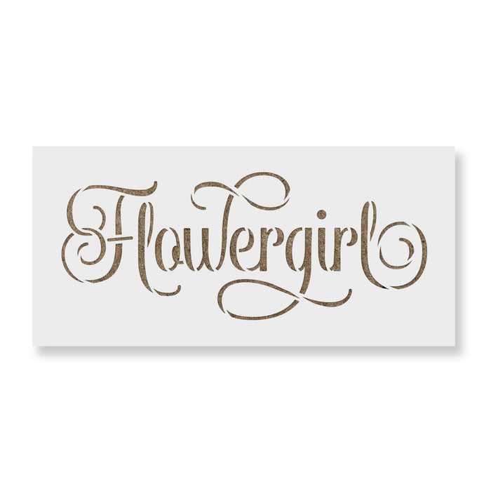 Flower Girl Wedding Label Stencil