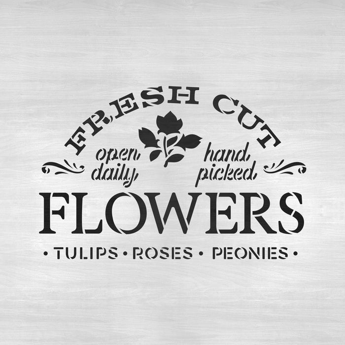 Fresh Cut Flowers Sign Stencils - Stencil Revolution