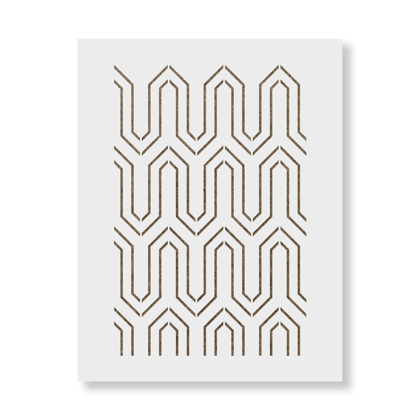 Geometric Hex Lines Pattern Wall Stencils - Stencil Revolution