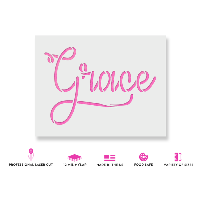 Grace Script Amd Outlines Grace Script Stencils - Stencil Revolution