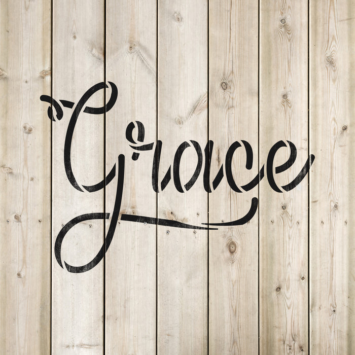 Traditional Grace Script Grace Script Stencils - Stencil Revolution