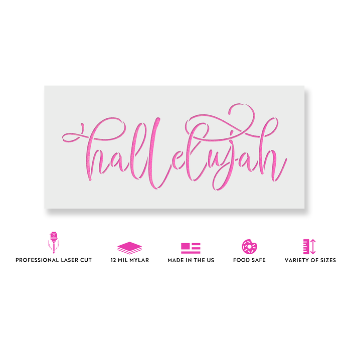 Hallelujah Script Stencil