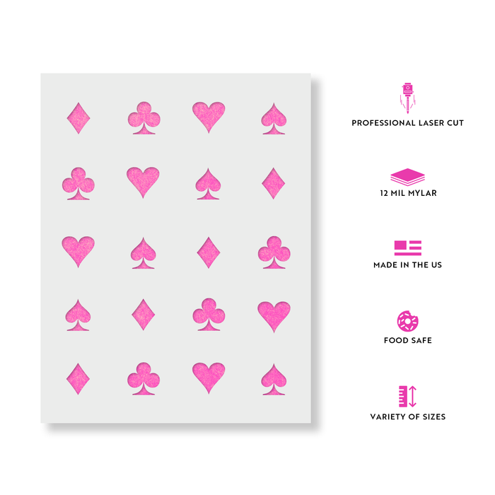 Hearts Clubs Diamonds Spades Stencil