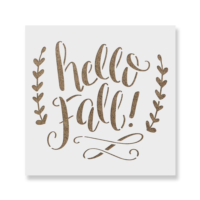 Hello Fall Stencil Template for Decor and Painting