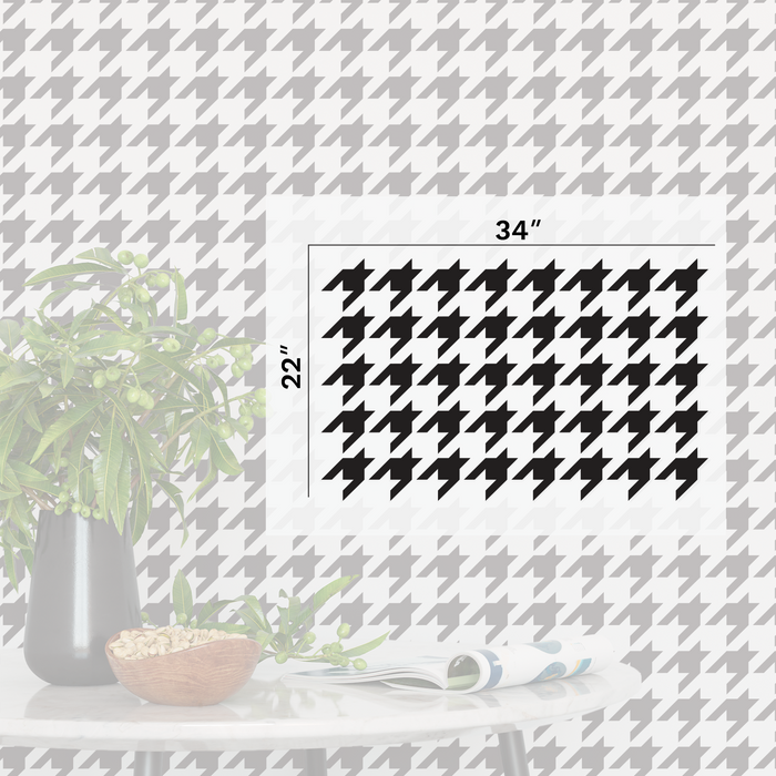 Aazon.co: Houndstooth Wall Stencil - Large Reusable Stencils For