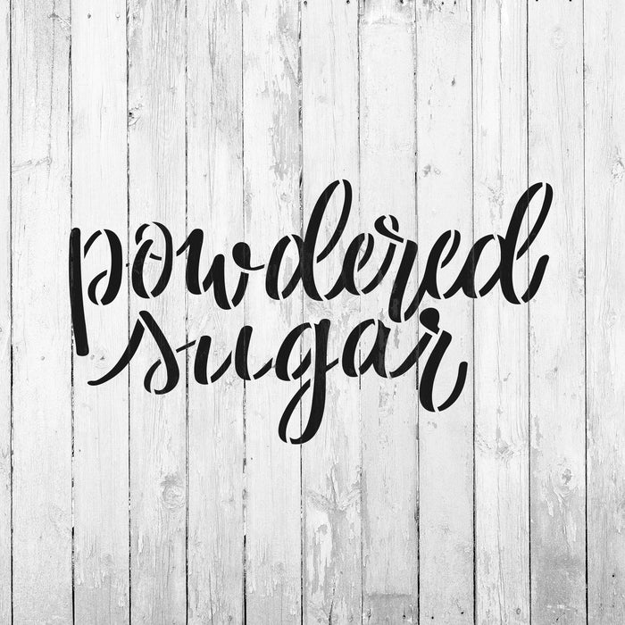 Kitchen Label Powdered Sugar Stencil