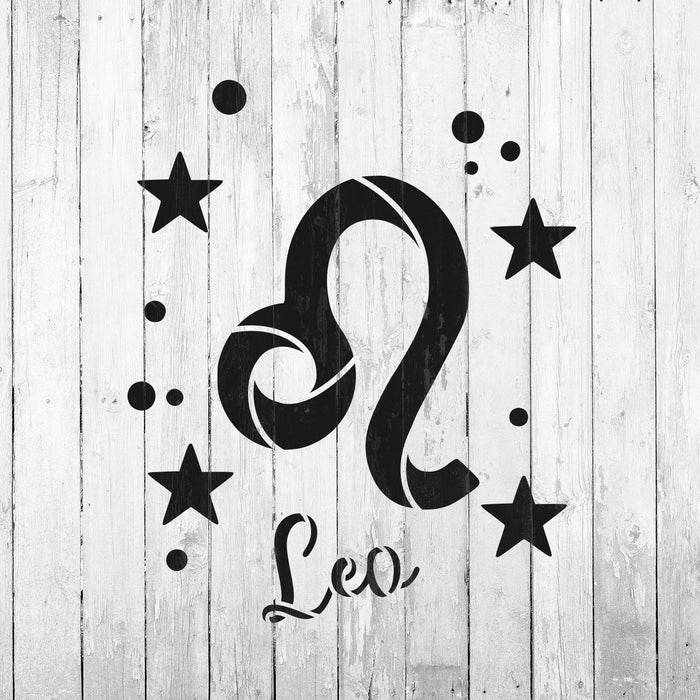 Leo Zodiac Symbol Stencil