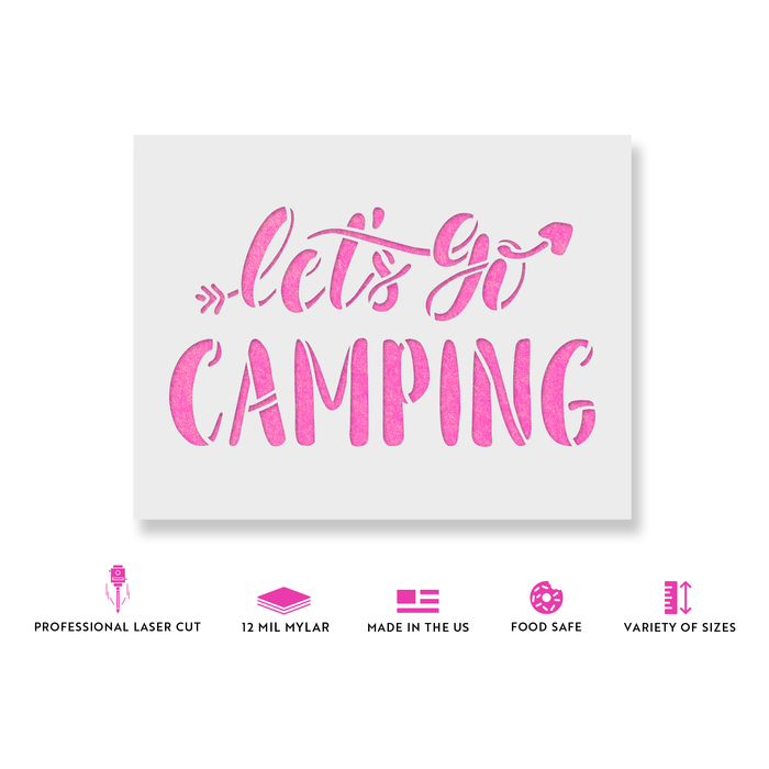 Lets Go Camping Stencil