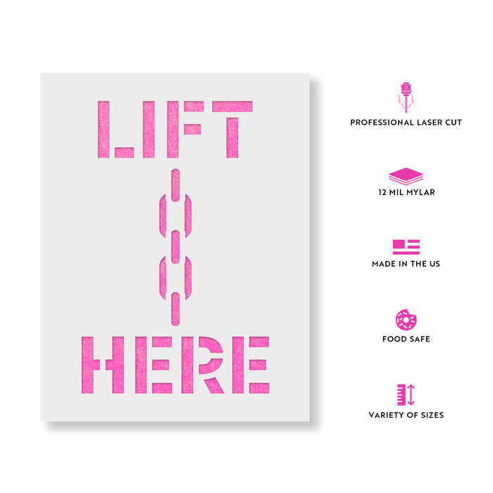 Lift Here Stencil