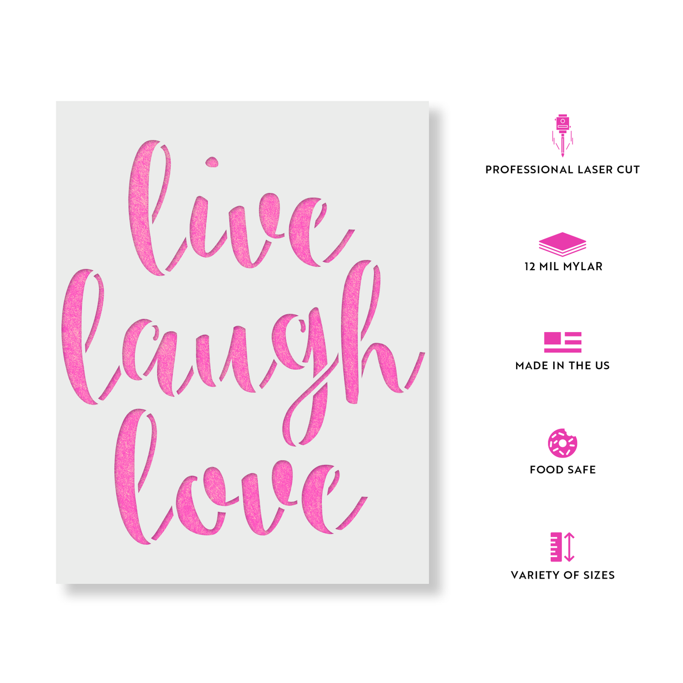 Live Laugh Love Stencil for Painting DIY Wood Signs