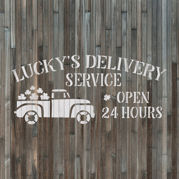 Lucky's Delivery Irish Shamrocks Sign Stencil