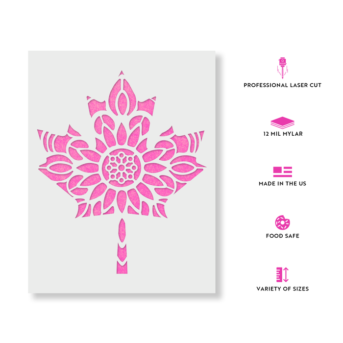 Mandala Maple Leaf Stencil