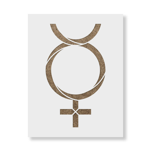Mercury Astrology Symbol Stencil