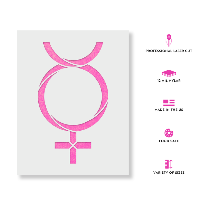 Mercury Astrology Symbol Stencil