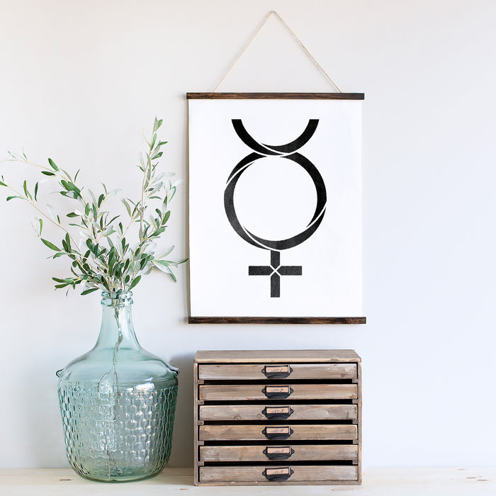 Mercury Astrology Symbol Stencil