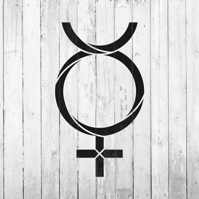 Mercury Astrology Symbol Stencil