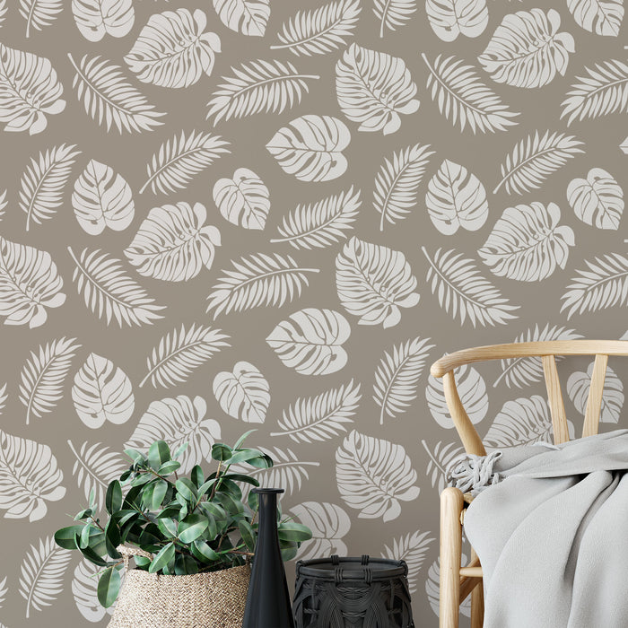 monstera plant stencil Monstera Leaves Pattern Wall Stencil
