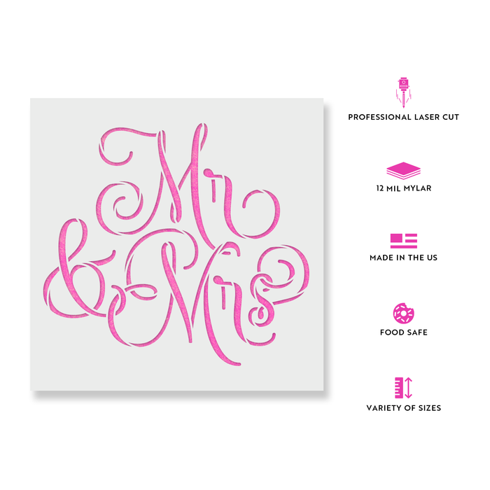 Mr And Mrs Wedding Label Stencil