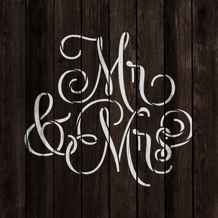 Mr And Mrs Wedding Label Stencil
