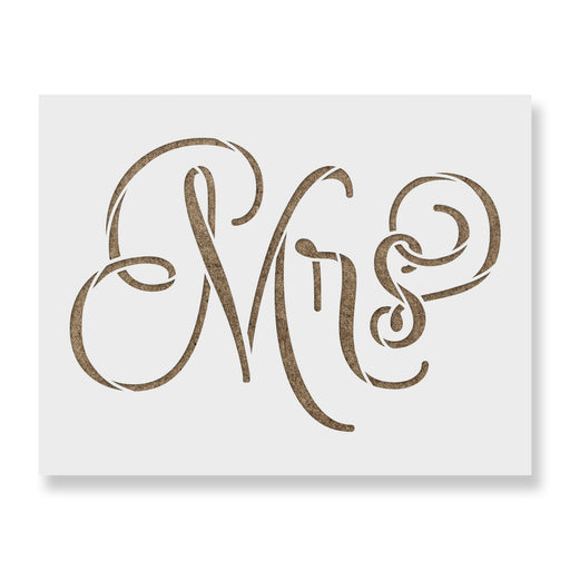 Mrs Wedding Label Stencil