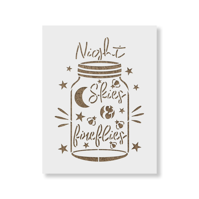 Night Skies Firefly Jar Stencil