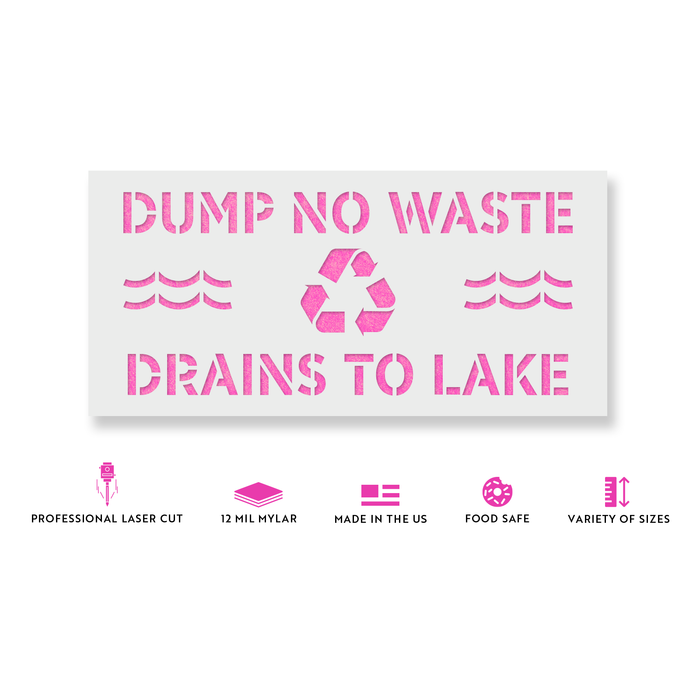 No Dumping Drains to Lake Stencil