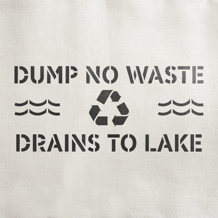 No Dumping Drains to Lake Stencil