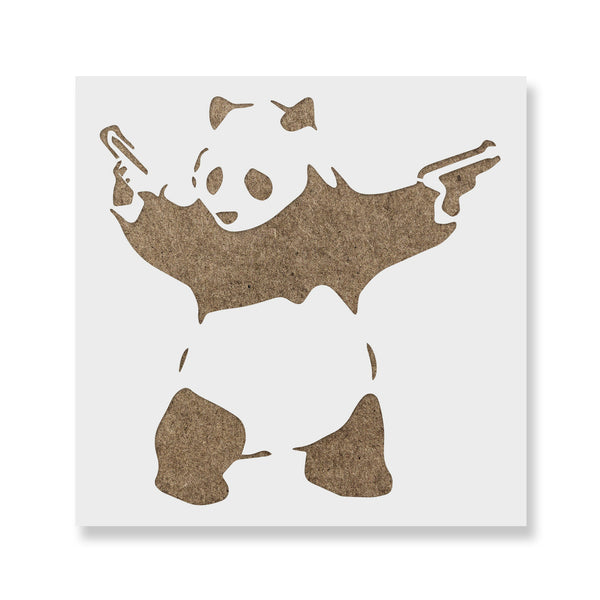 Panda with Guns Stencil by Banksy - Reusable Mylar