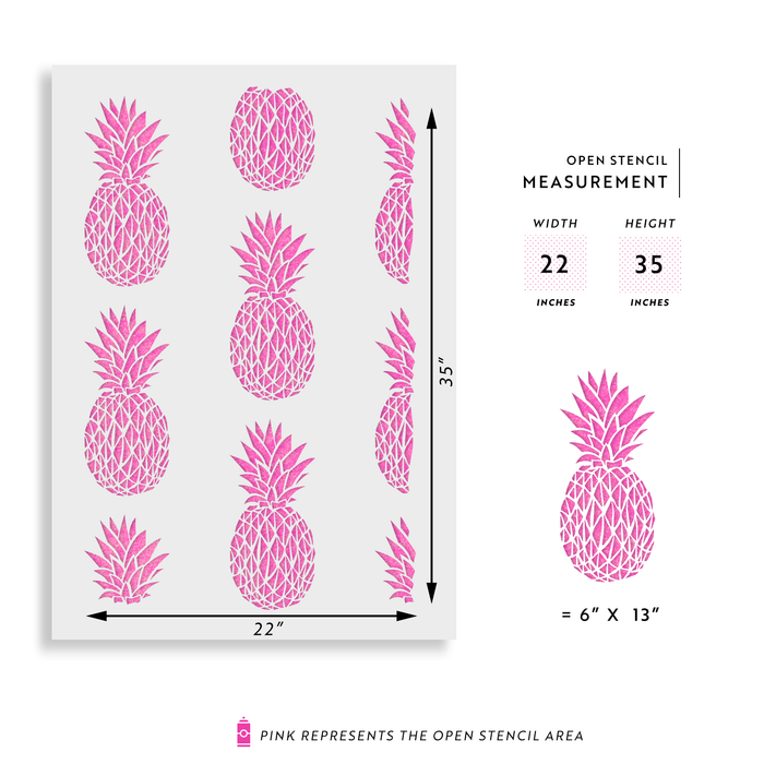 Pineapple Pattern Wall Stencil