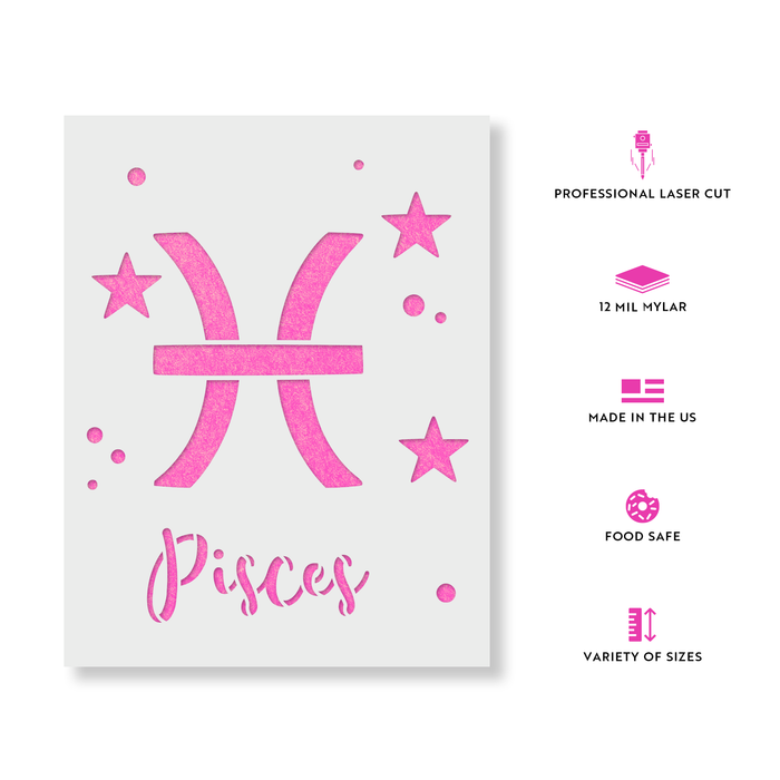Pisces Zodiac Symbol Stencil