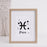 Pisces Zodiac Symbol Stencil