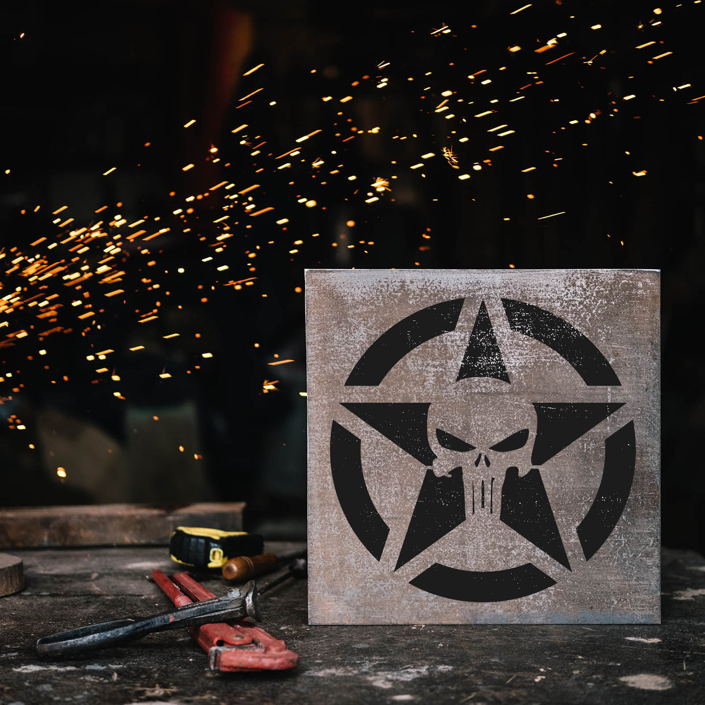Punisher Skull Star Stencils - Stencil Revolution