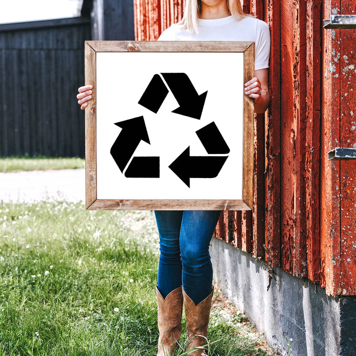 Recycle Stencil - Reusable USA Made Stencils of a Recycle Symbol