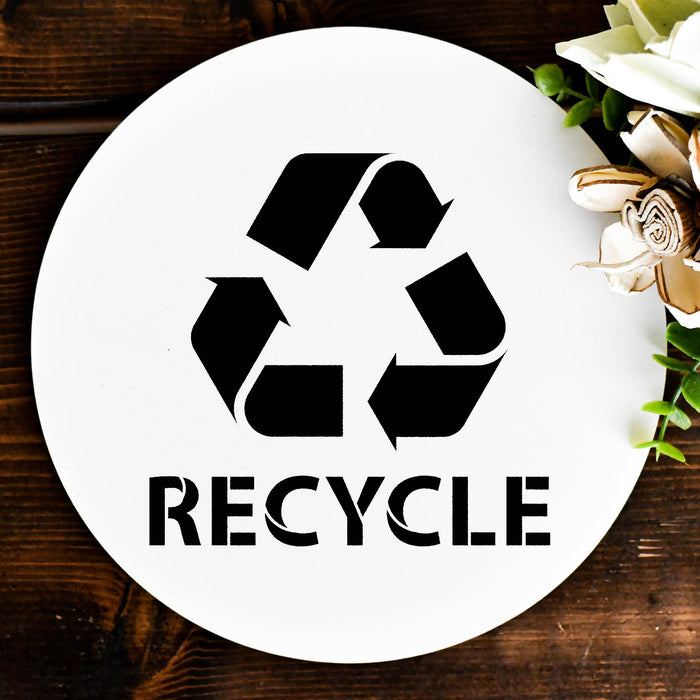 recycle-with-text-stencil-large-and-small-size-recycle-stencils for Free Printable Recycle Symbol Stencil Recycle With Text Stencil, Large and small size recycle stencils for Free Printable Recycle Symbol Stencil