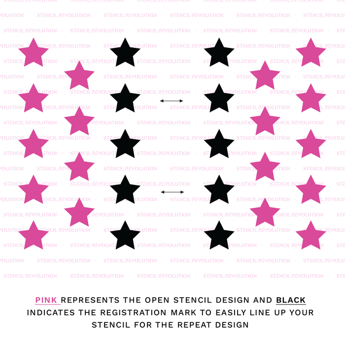 Rounded Star Pattern Stencils - Stencil Revolution