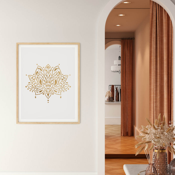 Sacred Lotus Flower Stencil