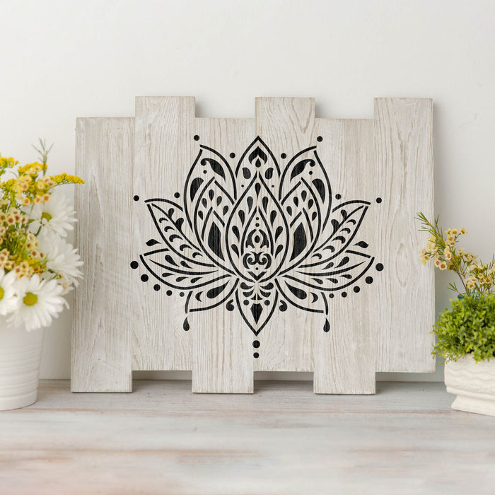 Sacred Lotus Flower Stencil